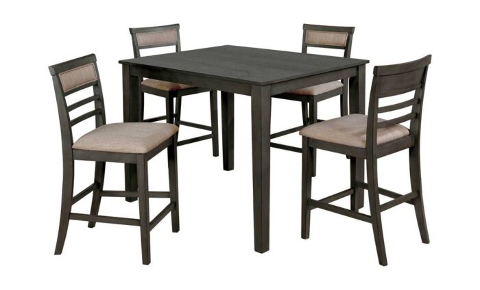 Adinna Transitional 5-Piece Solid Wood Counter Height Dining Set