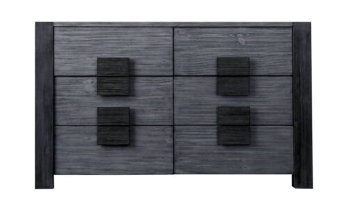 Assaro Rustic 6-Drawer Dresser in Gray